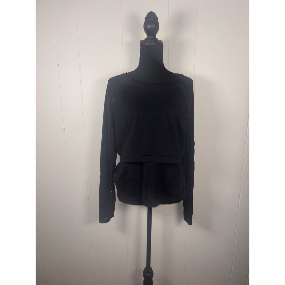 fabletics shelby long sleeve top xl Black 2 In One Look